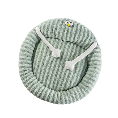 Folpus Kleine Hundebetten, weiches Haustier-Nistbett, niedliche Form, langlebig, Herbst-Winter, 50 cm, Plüschkissen, Katzenbett für drinnen, Katzen für, Grün von Folpus