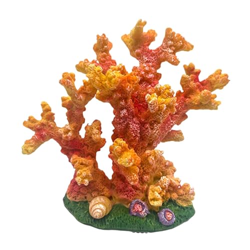 Folpus Korallenornament, Aquarium-Landschaft, Gartendekoration aus Kunstharz, vielseitig einsetzbare, lebensechte Kunstharzstatue, Aquarium-Dekoration für, Orange Folpus Korallenornament, Aquarium-Landschaft, Gartendekoration aus Kunstharz, vielseitig einsetzbare, lebensechte Kunstharzstatue, Aquarium-Dekoration für, Orange von Folpus