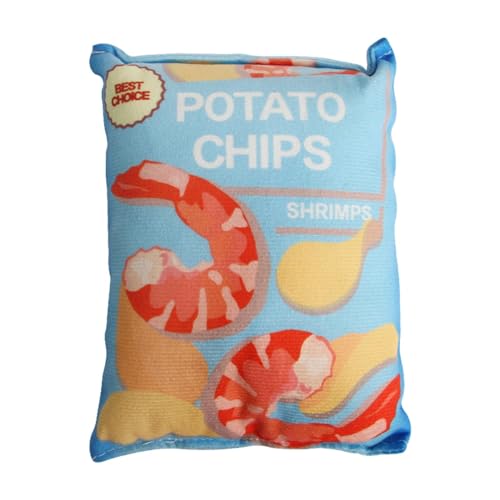 Folpus Plüsch-Quietschspielzeug für Hunde, Kartoffelchips, Plüsch-Hundespielzeug, ausgestopftes Hundespielzeug für den Innenbereich, Blau von Folpus