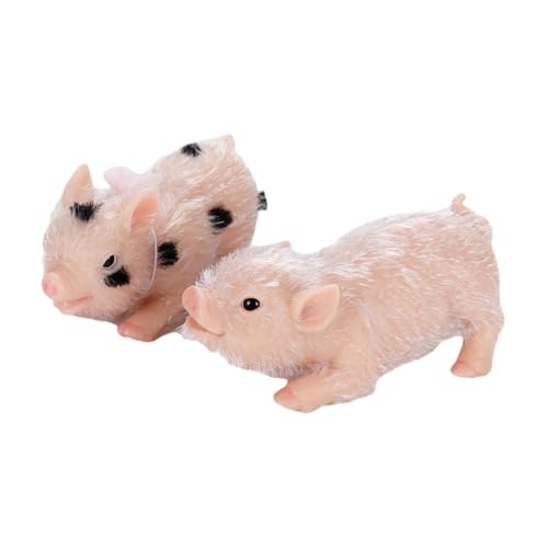 Folpus -Schweine-Set, Baby-Schweinchen-Puppe, Rollenspiel, Miniatur-Tierpuppe, Bauernhaus-Schweine, Tierschwein-Puppe für Rollenspiele, 2 Stücke von Folpus