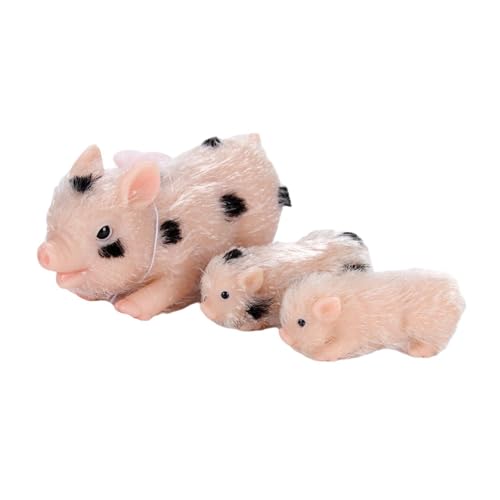 Folpus -Schweine-Set, Baby-Schweinchen-Puppe, Rollenspiel, Miniatur-Tierpuppe, Bauernhaus-Schweine, Tierschwein-Puppe für Rollenspiele, 3 Stück von Folpus