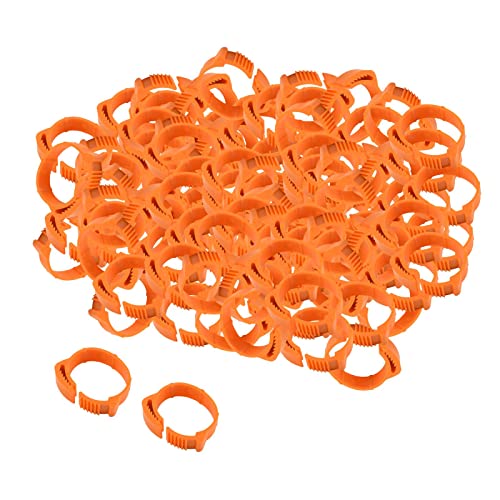 Folpus Spiralringe Vogelringe .8cm Geflügelringe Hühnerringe Farbauswahl, Orange von XIMING