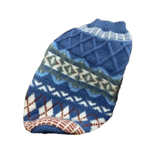 Folpus Strickpullover für Haustiere, Hundepullover, Rollkragenpullover für Haustiere, Strickpullover für Hunde, Strickmode für Katzen, Hunde, Blue M von Folpus