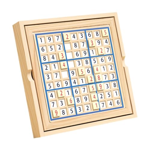 Folpus Sudoku-Puzzle-Set aus Holz, Denksport-Spielzeug, Lernspielzeug für Früherziehung, tolles Reisegeschenk, Sudoku-Brettspiel für Kinder im Alter von 7–14 von Folpus