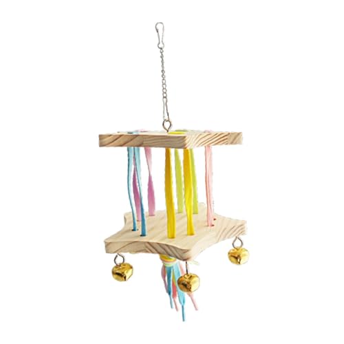 Folpus Vogelspielzeug Spielzeugstahlschnalle Käfigzubehör Parrot Regenbogen Swing Interaktive Hängevogelschwung für Lovebird von Folpus