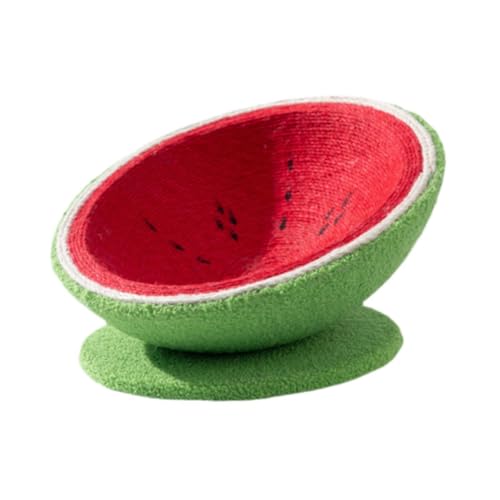 Folpus Wassermelonennest für Katzen, Kratzbett für Katzen, Stabiler Mehrzweck-Möbelschutz, luxuriöses Loungebett für Katzen, Kratzschale, L with Base von Folpus