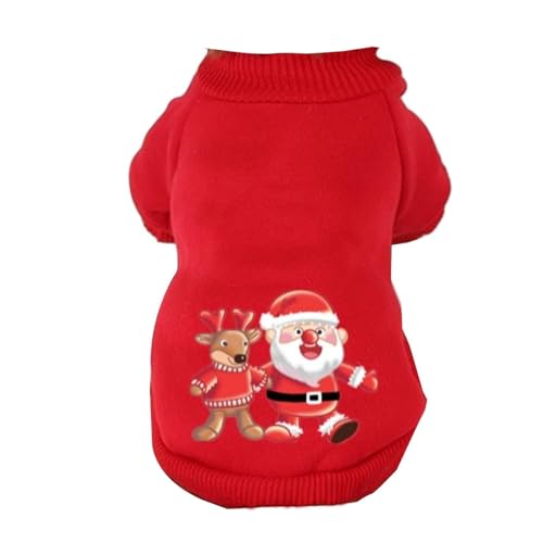 Folpus Weihnachts-Welpen-Hunde-Hoodie, Welpen-Hunde-Sweatshirt, Kleiner Hundemantel-Pullover, m von Folpus