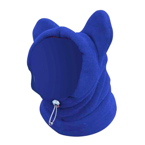 Folpus Hundehaube Wintermütze Ohrenschützer Kostüm Haustier Winterhaube Hüte Hundeohren Abdeckung für mittelgroße bis große Hunde Haustiere Welpen Camping, Dark Blue S von Folpus