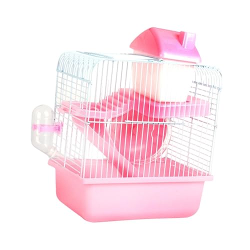 Fonowx Doppelschichtiger Hamsterkäfig, Haustierzubehör, Kleines Haustier Spielhaus für Kleine Kurzkopfgleitbeutler, Rosa Fonowx Doppelschichtiger Hamsterkäfig, Haustierzubehör, Kleines Haustier Spielhaus für Kleine Kurzkopfgleitbeutler, Rosa von Fonowx