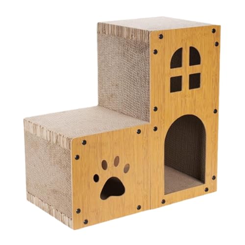 Fonowx Katzenhaus Aus Karton, Doppellagig, Kratzhöhle, Bequem, Vielseitig, Möbelschutz für Kätzchen, Wohnzimmer, Terrasse, 56cm Fonowx Katzenhaus Aus Karton, Doppellagig, Kratzhöhle, Bequem, Vielseitig, Möbelschutz für Kätzchen, Wohnzimmer, Terrasse, 56cm von Fonowx