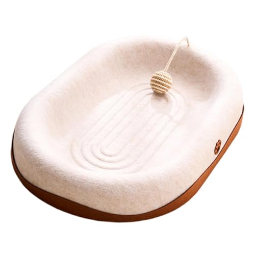 Fonowx Katzenkratzunterlage, Lounge Spielzone, Leicht, für Alle Jahreszeiten Geeignet, Atmungsaktiver Möbelschutz, Umdrehbar, mit Juteball, Weißes Oval Fonowx Katzenkratzunterlage, Lounge Spielzone, Leicht, für Alle Jahreszeiten Geeignet, Atmungsaktiver Möbelschutz, Umdrehbar, mit Juteball, Weißes Oval von Fonowx
