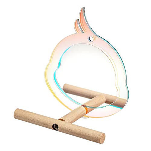 Fonowx Papageienplattform Papageienständer mit Spiegel Desktop Papageien Spielständer Aus Holz Bunte Turnhalle für Niedliche Kanarienara Lovebird Sittichfink, Vogel Fonowx Papageienplattform Papageienständer mit Spiegel Desktop Papageien Spielständer Aus Holz Bunte Turnhalle für Niedliche Kanarienara Lovebird Sittichfink, Vogel von Fonowx