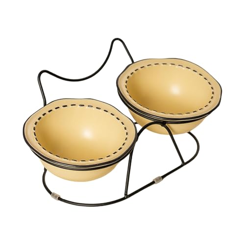 Fonowx Pet Bowl Fütterungsstation Haustier Feeder Hals Schutz Antislip erhöhte Katzenschale mit geneigtem Ständer für Kätzchen Kleiner Hund, Hellgelb Fonowx Pet Bowl Fütterungsstation Haustier Feeder Hals Schutz Antislip erhöhte Katzenschale mit geneigtem Ständer für Kätzchen Kleiner Hund, Hellgelb von Fonowx