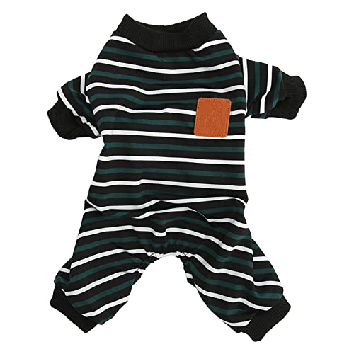 Gestreifter Hunde-Overall-Pyjama, Haustier-Bodysuit, Hunde-Pyjama, Gestreifter Einteiler für Hunde, Welpen-Hemden, Gestreifte Kleidung, Haustier-Sweatshirt, Hunde-Schlafkleidung, Haustier-Overall(M) von Fonzci