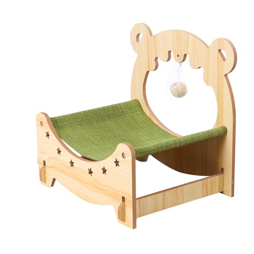 Katzenbett, Katzenkratzbett, Mehrzweck-Haustierbett für Alle Jahreszeiten, Universelles Hängedesign, Großes Platzangebot aus Holz für den Innenbereich (Groß) von Fonzci