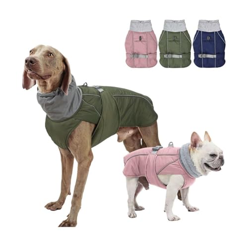 Foreng Hunde-Winterjacke, Mantel, Kleidung für mittelgroße und kleine Hunde, weich, für den Innenbereich, wasserdicht, winddicht, kaltes Wetter (Medium, Grün) von Foreng