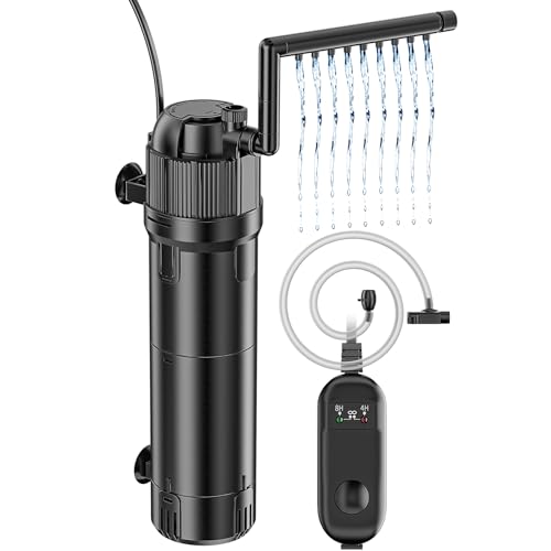 Forever Speed 5-in-1 Aquarium Innenfilter mit UVC Klärer 8 Watt, Aquarium Filter Pumpe inkl Einstellbarer Durchfluss 650L/h für 100-300L Aquarien von Forever Speed