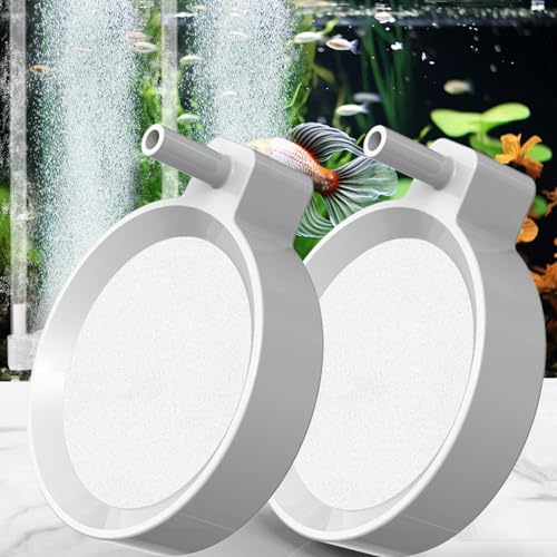 Forever Speed Aquarium Luftstein 2pcs 80mm, Sprudelstein Aquarium Ultra Silent Nano Aquarium Luftausströmer für Aquarium Zuhause Fischmarkt Mehr Sauerstoffhaltiger Bereich von Forever Speed