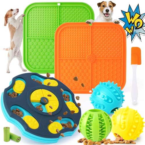 Forfon Allround-Hunde-Puzzle-Spielzeug-Set, interaktives Hundespielzeug, geistig stimulierendes Spielzeug für kleine bis mittelgroße intelligente Hunde mit Leckmatte und Leckmatte und Leckbällen, 9 von Forfon