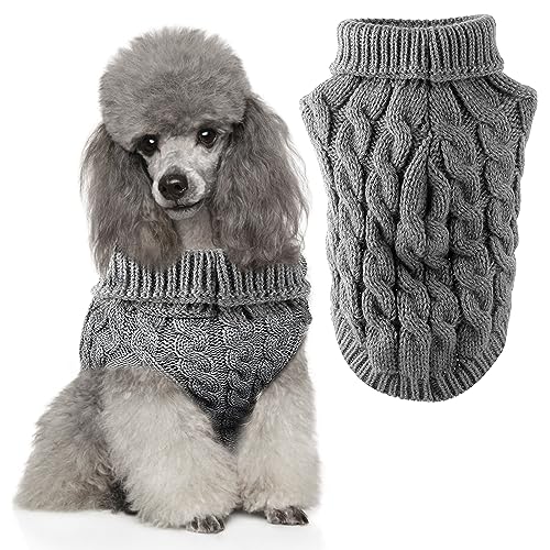 Hundepullover,Kleine Hunde Rollkragen,Winter Warmer Hundepullover,Strickpullover Hunde,Hundepullover Weste, Haustiermantel Kostüm Welpenpullover Katzenpullover 36 x 34 cm von Forhome