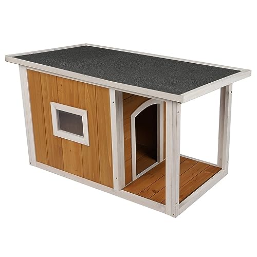 Urban Living Mon Jardin Hundehütte mit abnehmbarem Dach, Fenster und Terrasse, 98 x 58 x 58 cm von Fornord