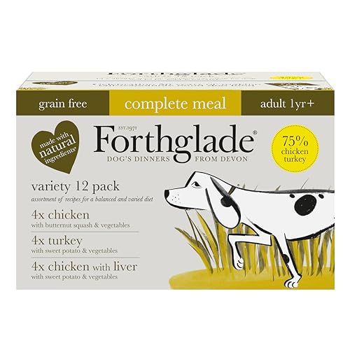 Forthglade Nassfutter für Hunde (12 x 395g Schalen), hypoallergenes & getreidefreies Futter für ausgewachsene Hunde ab 1 Jahr, Hundefutter Mixpaket mit 3 schmackhaften Sorten von Forthglade