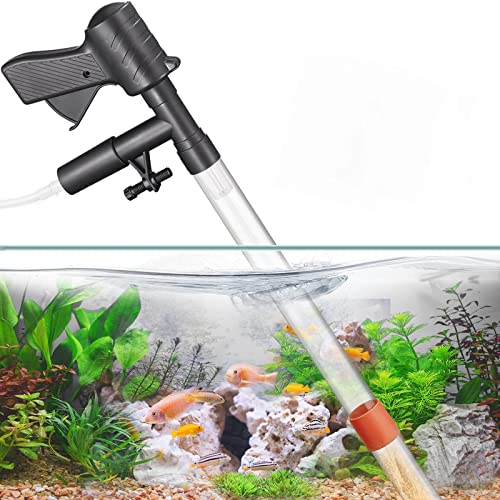 Fortune-star Aquarium-Kies-Reiniger-Set, schneller Aquarium-Reiniger mit Siphon-Staubsauger für Wasserwechsel, Reinigungspumpe mit Luftdruck-Knopf von Fortune-star