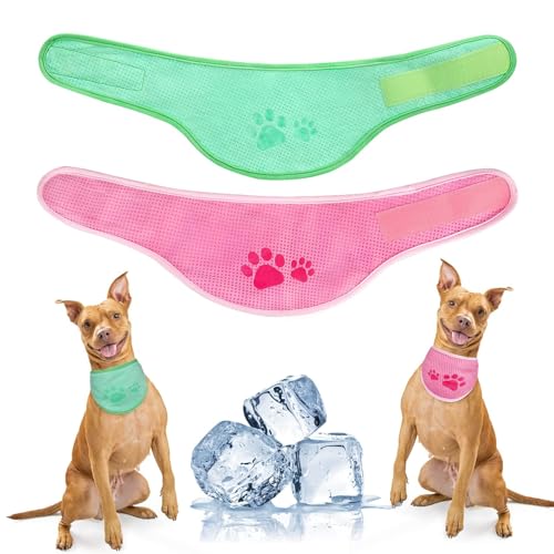 Kühlendes Halstuch für Hunde, kühlendes Halstuch, Dreieckstuch, Halstuch, Eis-Bandana für heißen Sommer, 2 Stück von Forwardog