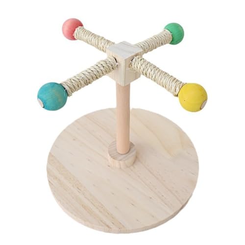 Fossthiroy Papageien-Vogelzubehör, Bandlager, Rotationsstation, Schwert, Rampenstation, Stab, Dreh-Rotation, Holzpferde, Spielzeug, einfach zu bedienen von Fossthiroy