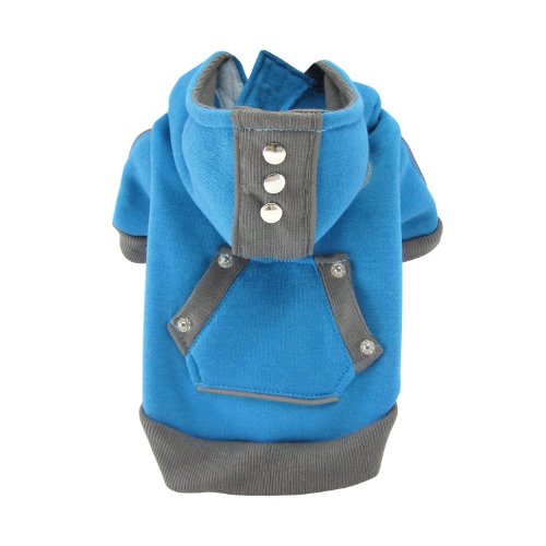 FouFou Dog FFDCHB-XS Candy Hoody Reversible Windjacke für Hunde, XS, blau von FouFou Dog