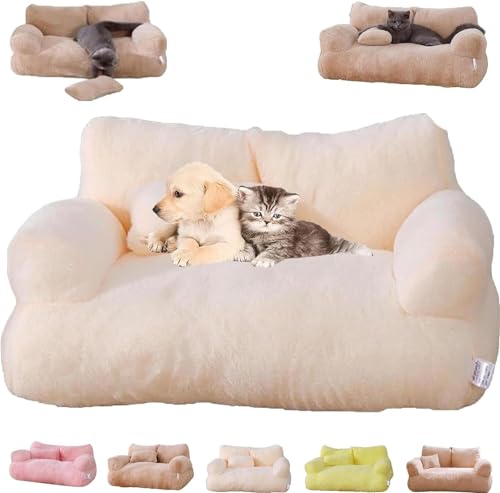 Hundebett cord Beruhigendes Haustiersofa, Haustiersofa, Haustierbett, beruhigendes Haustiersofa Slicier, beruhigendes Hundebett, flauschiges Plüsch-Haustiersofa, großes Haustier-Hundebett aus Memory-S von FouncY