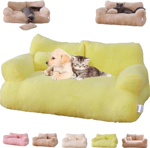 Hundebett cord Beruhigendes Haustiersofa, Haustiersofa, Haustierbett, beruhigendes Haustiersofa Slicier, beruhigendes Hundebett, flauschiges Plüsch-Haustiersofa, großes Haustier-Hundebett aus Memory-S von FouncY