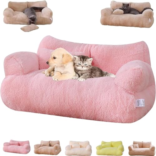 Hundebett cord Beruhigendes Haustiersofa, Haustiersofa, Haustierbett, beruhigendes Haustiersofa Slicier, beruhigendes Hundebett, flauschiges Plüsch-Haustiersofa, großes Haustier-Hundebett aus Memory-S von FouncY