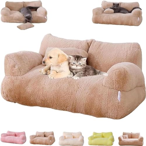 Hundebett cord Beruhigendes Haustiersofa, Haustiersofa, Haustierbett, beruhigendes Haustiersofa Slicier, beruhigendes Hundebett, flauschiges Plüsch-Haustiersofa, großes Haustier-Hundebett aus Memory-S von FouncY