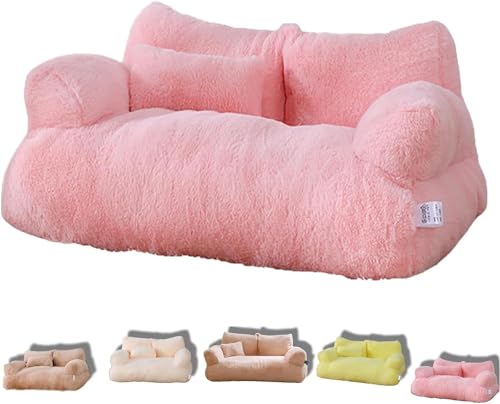 Hundebett cord Beruhigendes Haustiersofa, beruhigendes Haustiersofa, beruhigendes Hundebett, flauschiges Plüsch-Haustiersofa, Memory-Schaum mit abnehmbarem, waschbarem Bezug(D,Large(30*20*11IN)) von FouncY