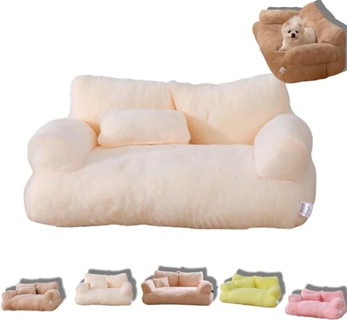 Hundebett cord Beruhigendes Haustiersofa, beruhigendes Hundebett, Plüsch-Haustiersofa, beruhigendes Haustiersofa, flauschiges Plüsch-Haustiersofa, abnehmbares waschbares Haustiersofa, for mittelgroße von FouncY