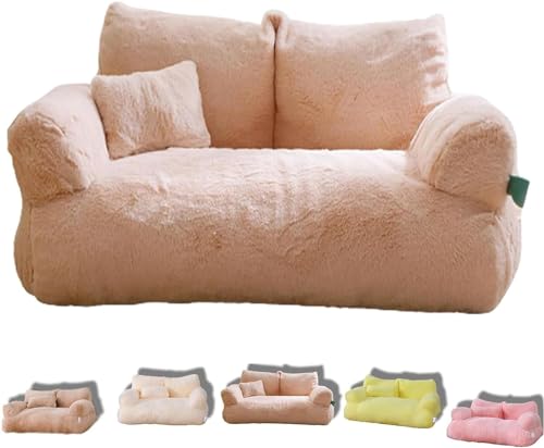 Hundebett cord Beruhigendes Haustiersofa, beruhigendes Hundebett, flauschiges Plüsch-Haustiersofa, waschbare Katzenbetten for mittelgroße kleine Hunde, weiche, beruhigende Katzensofabetten for Hauskat von FouncY