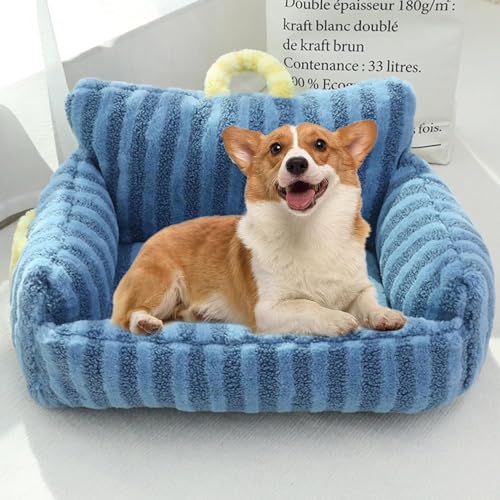 Hundebett cord Haustier-Couchbett, niedliches Katzen-Hunde-Sofabett, waschbares Haustier-Couchbett, flauschiges Katzensofa, atmungsaktives, weiches, beruhigendes Schlafbett for mittelgroße kleine Hund von FouncY