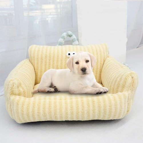 Hundebett cord Haustier-Couchbett, süße Katzen-Hunde-Sofabetten, -2024 neu- Waschbares Haustier-Couchbett, flauschiges Katzensofa mit rutschfester Unterseite, atmungsaktives, beruhigendes Bett for mit von FouncY