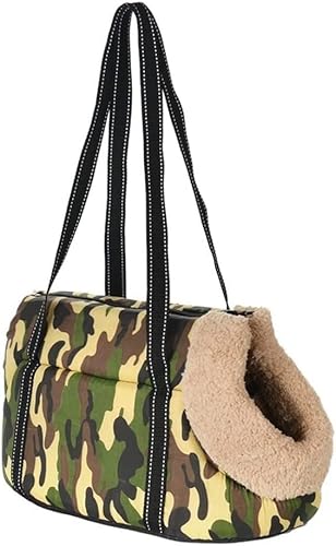 Modische Haustiertragetasche for kleine Hunde, Katzen, warme Fleece-Welpen, Hundetaschen, Outdoor-Reisetragetaschen for Chihuahua(B,Small) von FouncY