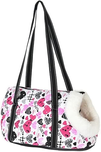 Modische Haustiertragetasche for kleine Hunde, Katzen, warme Fleece-Welpen, Hundetaschen, Outdoor-Reisetragetaschen for Chihuahua(D,Small) von FouncY