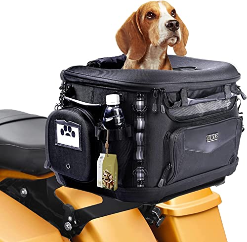 Motorrad-Hundetragetasche, tragbare Haustiertragetasche, Haustier-Reisetasche, Katzentragetasche for Harley Street Glide, Road King, Touring, Trike, Can Am, mit Gepäckträger, Beifahrersitz, Tragfähigk von FouncY