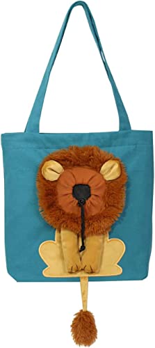 Pet Canvas Schultertragetasche, tragbare Katzen Kleine Pet Canvas Tote Brusttasche, Hunde und Katzen Kleine Haustiere Canvas Out Pet Bag for kleine Hunde und Katzen(Lake Blue) von FouncY