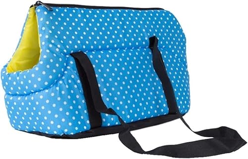 Tragbare Haustiertasche for Hunde und Katzen, von Fluggesellschaften zugelassen, atmungsaktiv, for kleine, mittelgroße Haustiere, Katzen, Hunde, mit weichen Seiten(Blue,L) von FouncY