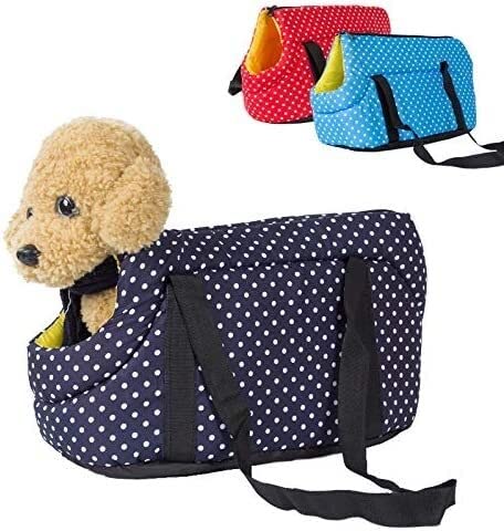 Tragbare Haustiertasche for Hunde und Katzen, von Fluggesellschaften zugelassen, atmungsaktiv, for kleine, mittelgroße Haustiere, Katzen, Hunde, mit weichen Seiten(Navy Blue,L) von FouncY