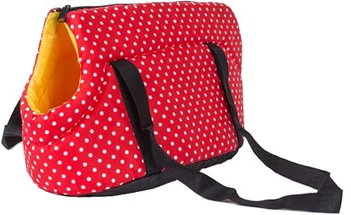 Tragbare Haustiertasche for Hunde und Katzen, von Fluggesellschaften zugelassen, atmungsaktiv, for kleine, mittelgroße Haustiere, Katzen, Hunde, mit weichen Seiten(Red,L) von FouncY