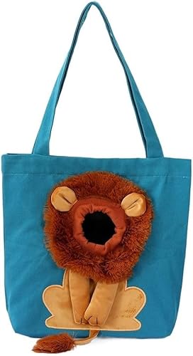 Weiche Haustiertragetasche im Löwen-Design, tragbar, atmungsaktiv, for Katzen, Hunde, Tragetaschen for ausgehende Reisen, Haustiere, Handtasche(Blue) von FouncY