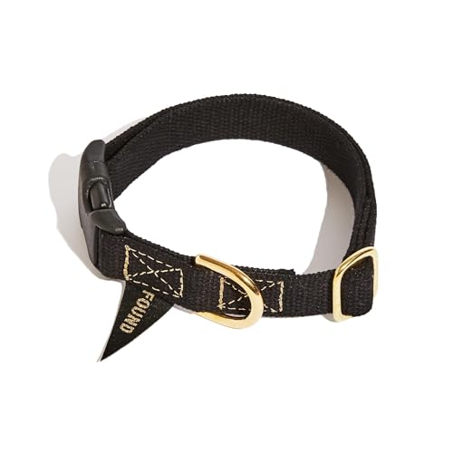 Found My Animal Classic Hundehalsband, Baumwolle, Schwarz von Found My Animal