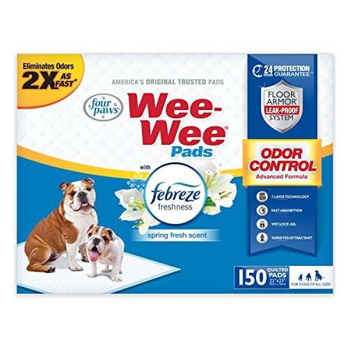 Four Paws Wee-Wee Geruchskontrolle mit Febreze Frischepads Febreze Frische, 150 Stück von Four Paws