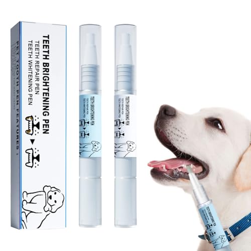 Fouvin 2 Stücke Pet Oral Repair Gel Stift für Hunde, Haustier Zahnreinigungsstift, Zahnsteinentferner für Zahnpflege Hund, Mundgeruch Hund Zahnsteinentferner Hund für Mundpflege Von Haustieren von Fouvin